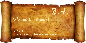 Németi Ahmed névjegykártya